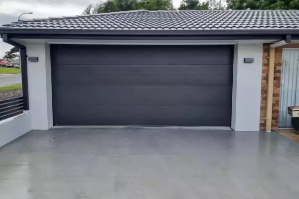 Nullarbor Panelift Sectional Double Garage Door in Monument Colorbond colour