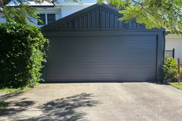 Seville Panelift Sectional Double Garage Door in Monument colorbond colour